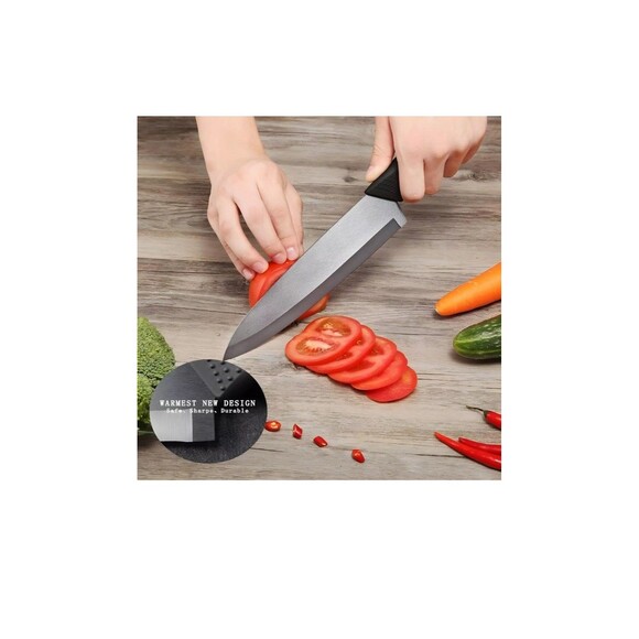 Stainless Steel Fruit Vegetable Knife for Chopping Slicing Dicing 2 Set Black - Picture 3 of 7